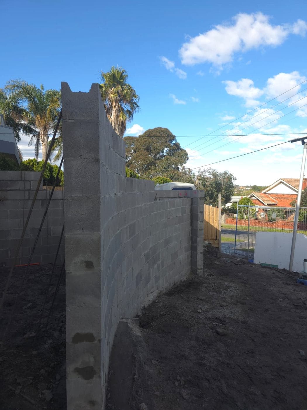 Block garage wall with integrated pier, garage blockwork, Melbourne
