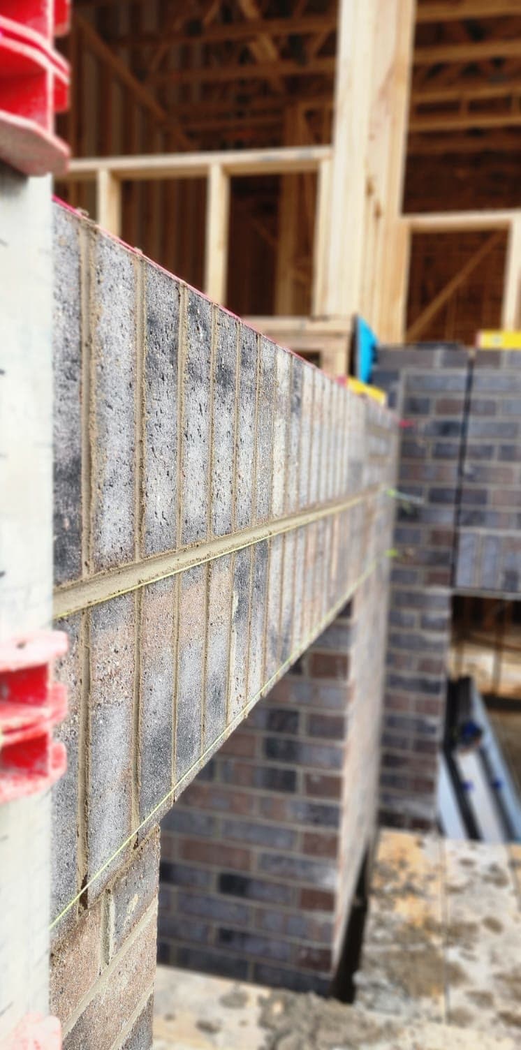 architectural brickwork on a new residential build — JC Brick & Blocklaying — bricklayer Melbourne eastern suburbs