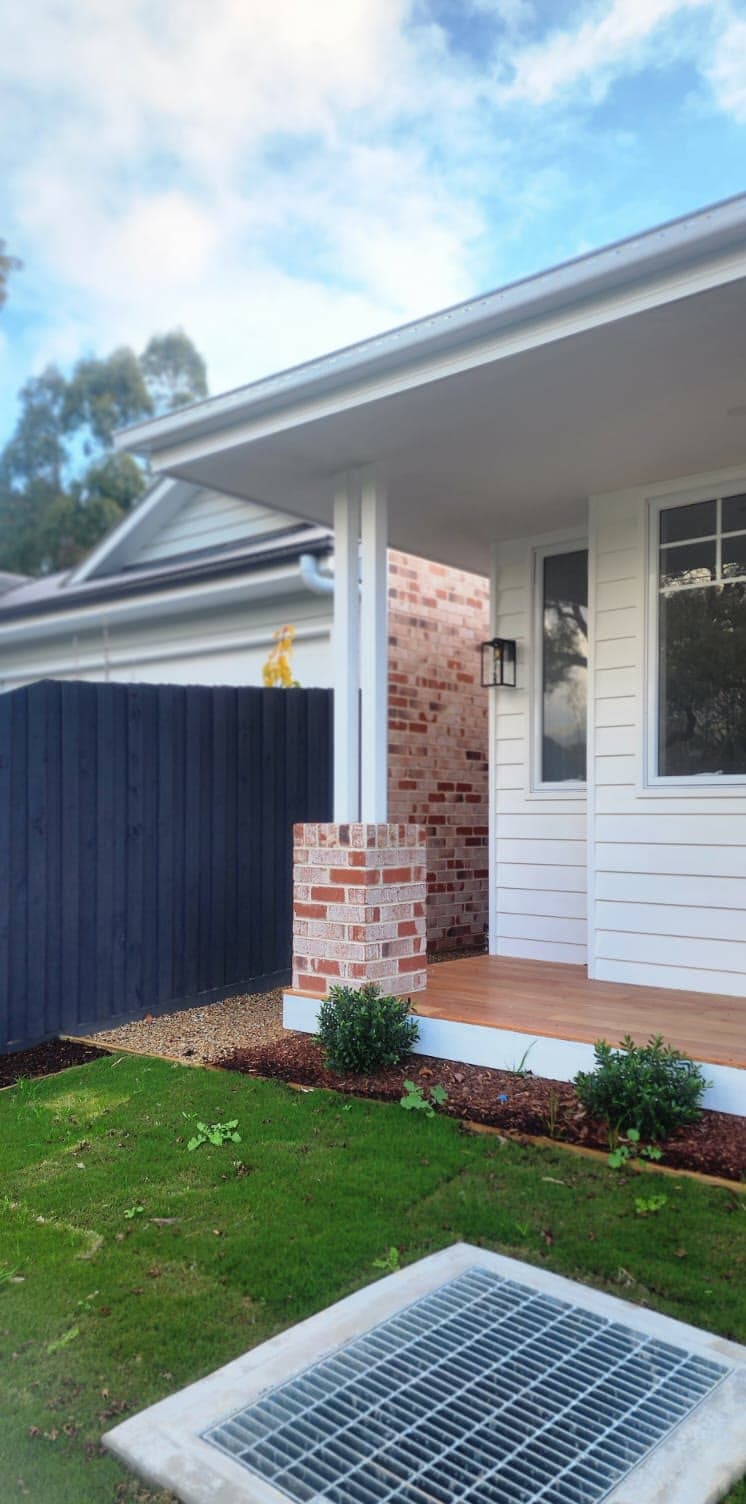 architectural brickwork melbourne — new build cream brick facade eastern suburbs